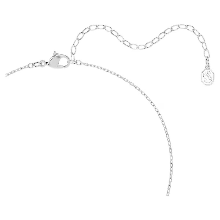 Matrix necklace Round cut, White, Rhodium plated